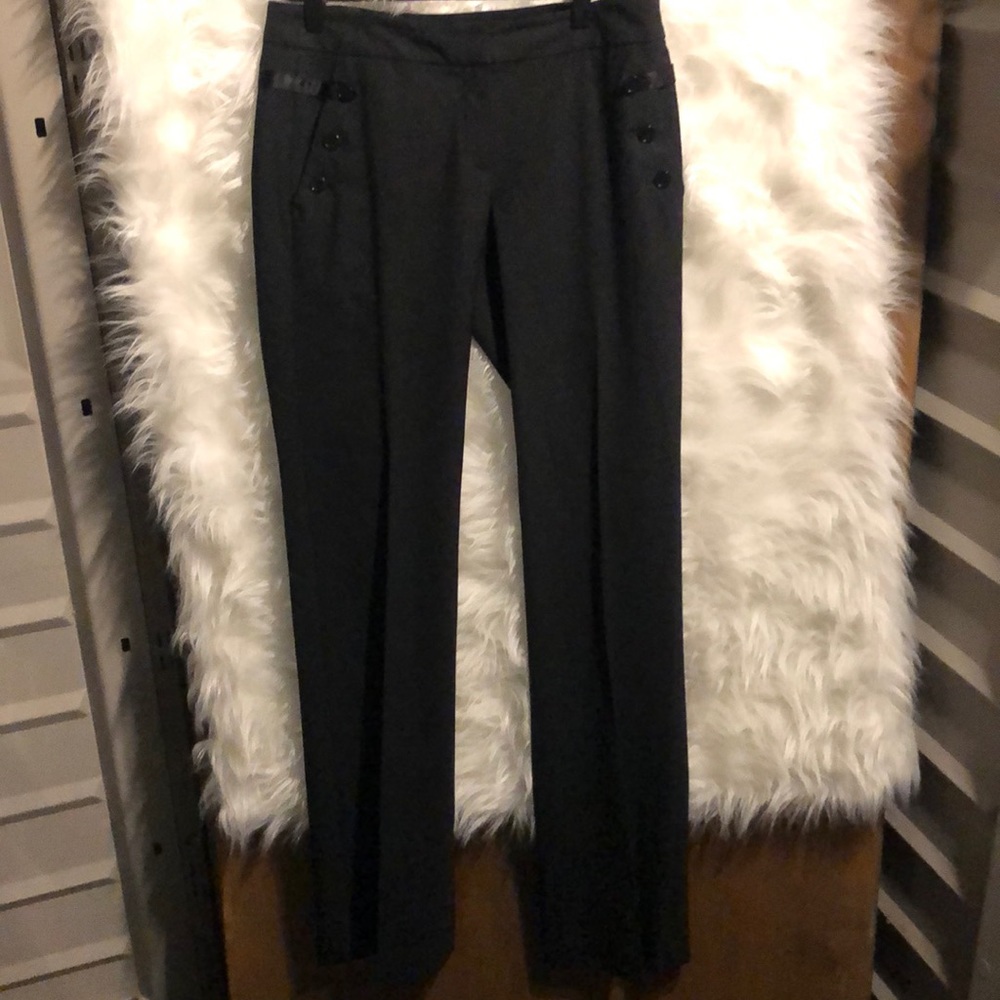 Theory Black Auriol Button Front Trousers Size 4